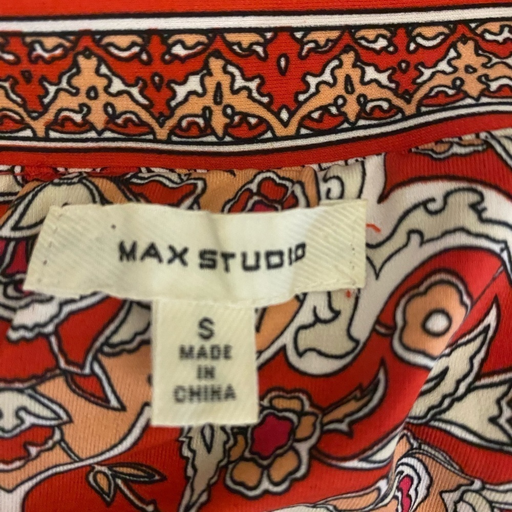 Max Studio Red Boho Paisley Print Halter Maxi Dress Women’s Small - Picture 2 of 6